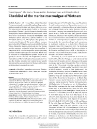 Checklist of the Marine Macroalgae of Vietnam