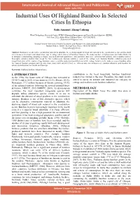 Industrial Uses of Highland Bamboo in Selected Cities in Ethiopia