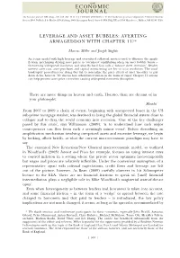 Leverage and Asset Bubbles: Averting Armageddon with Chapter 11?*