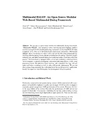 Multimodal HALEF: an Open-Source Modular Web-Based Multimodal Dialog Framework