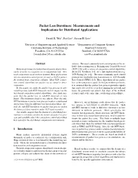 Packet Loss Burstiness: Measurements and Implications for Distributed Applications