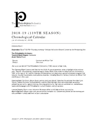 2018-19 Chronological Calendar