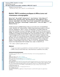 Biallelic TRIP13 Mutations Predispose to Wilms Tumor and Chromosome Missegregation