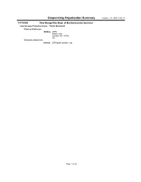 Cooperating Organization Summary October 27, 2008 13:41:33