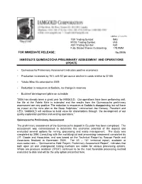 Iamgold's Quimsacocha Preliminary