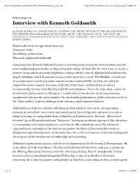 Interview with Kenneth Goldsmith | | R