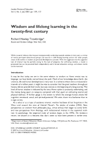 Wisdom and Lifelong Learning in the Twenty-First Century