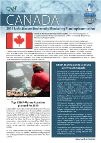 2019 Arctic Marine Biodiversity Monitoring Plan Implementation