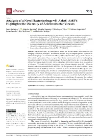 Analysis of a Novel Bacteriophage Vb Achrs Achv4 Highlights the Diversity of Achromobacter Viruses