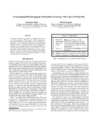 Cross-Lingual Bootstrapping of Semantic Lexicons: the Case of Framenet