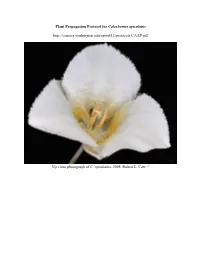 Draft Plant Propagation Protocol