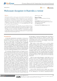 Holocaust Deception in Australia: a Review