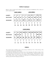 Indian Languages