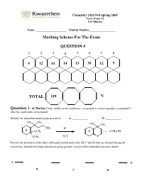Marking Scheme for the Exam