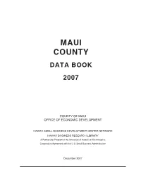 Maui County Data Book 2007