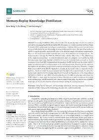 Memory-Replay Knowledge Distillation