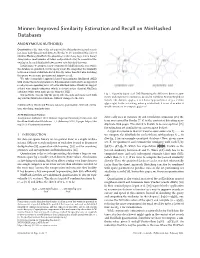 Minner: Improved Similarity Estimation and Recall on Minhashed Databases