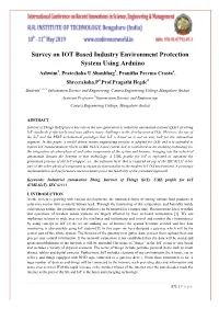 Survey on IOT Based Industry Environment Protection System Using Arduino