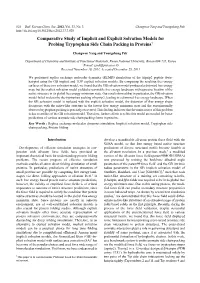 Comparative Study of Implicit and Explicit Solvation Models for Probing Tryptophan Side Chain Packing in Proteins†