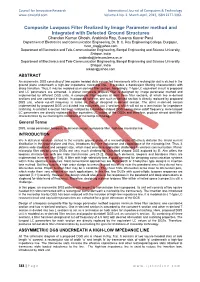 Composite Lowpass Filter Realized by Image Parameter Method And