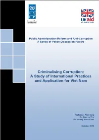 Corruption in Viet Nam: External and Internal Reviews of Corruption, Causes and Consequences in Viet Nam