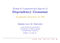 Dependency Grammar