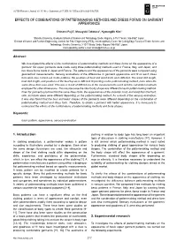 Effects of Combinations of Patternmaking Methods and Dress Forms on Garment Appearance