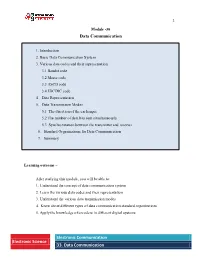 Electronic Science Electronic Communication 33. Data Communication Data Communication