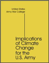 Implications of Climate Change for the U.S. Army Study Authors (In Alphabetical Order)