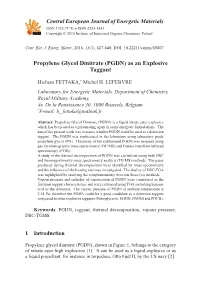 Propylene Glycol Dinitrate (PGDN) As an Explosive Taggant