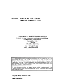 Swp 6197 Logical Or Processual? Defining Incrementalism