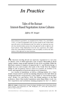 Tales of the Bazaar: Interest-Based Negotiation Across Cultures