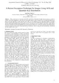A Recent Encryption Technique for Images Using AES and Quantum Key Distribution