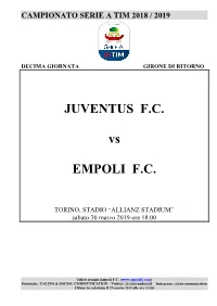 JUVENTUS F.C. Vs EMPOLI F.C