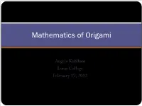 Mathematics of Origami
