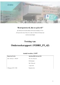 Onderzoeksrapport (1920RE P3 4J)