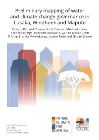 Preliminary Mapping of Water and Climate Change Governance In