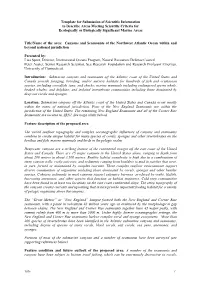 Template for Submission of Scientific Information to Describe Areas Meeting Scientific Criteria for Ecologically Or Biologically Significant Marine Areas