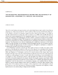 The Palaeolithic Archaeological Record and the Materiality of Imagination: a Response to J
