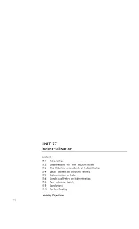 UNIT 27 Industrialisation