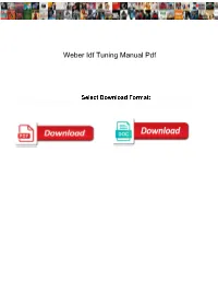 Weber Idf Tuning Manual Pdf