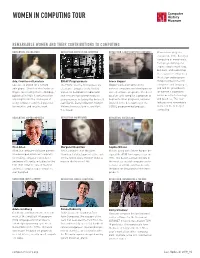 Women in Computing Tour