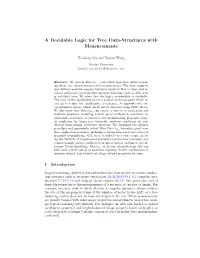 A Decidable Logic for Tree Data-Structures with Measurements