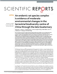 An Endemic Rat Species Complex Is Evidence of Moderate