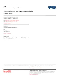 Common Sayings and Expressions in Kafka Hartmut Binder