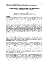 Determinants of Housing Satisfaction in Residential Localities Within Uyo, Nigeria