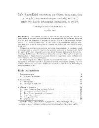 Eiffel, Smarteiffel, Conception Par Objets, Programmation Par
