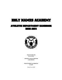 Holy Names Academy Athletic Handbook 2020-2021