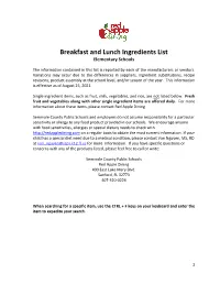 Ingredient List
