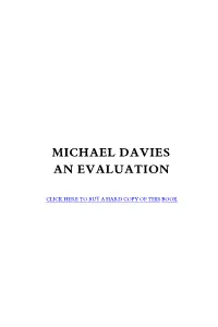 Michael Davies an Evaluation